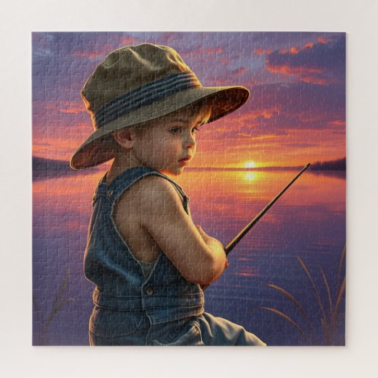小さな釣り人の夢 ジグソーパズル (縦)
