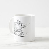 小さな鉛筆のネズミ コーヒーマグカップ (正面左)