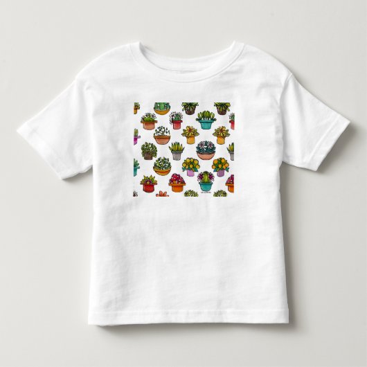 小さな鉢植えの植物 トドラーTシャツ (正面)