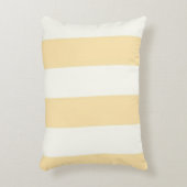 小さな長方形イエロー&クリームストライプ枕 アクセントクッション (正面(垂直))