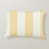 小さな長方形イエロー&クリームストライプ枕 アクセントクッション (裏面)