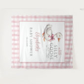 小さな間抜けガチョウのピンクの赤ちゃんシャワー写真の背景 タペストリー (正面(横))