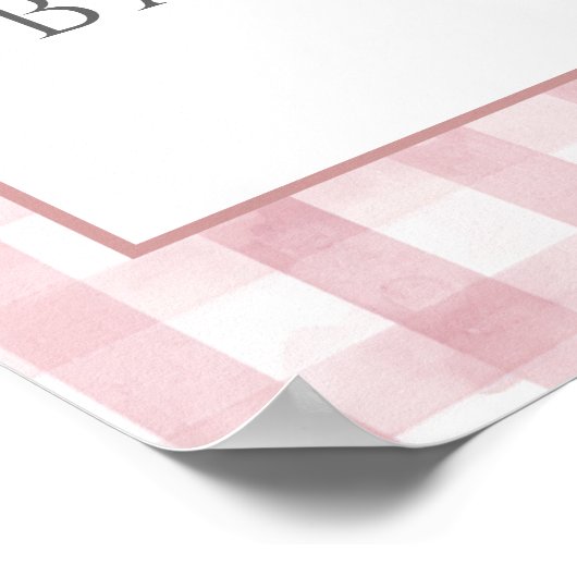 小さな間抜けガチョウのピンクの赤ちゃんシャワー歓迎サイン ポスター (角)