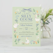 小さな間抜けガチョウの赤ちゃんシャワー招待状 招待状 (スタンド正面)