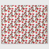 小さな間抜けペンギンのスタック |クリスマス ラッピングペーパー (フラット)