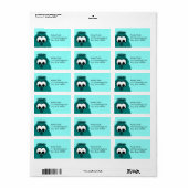 小さな間抜け濃いシアンの怪物 ラベル (フルシート)