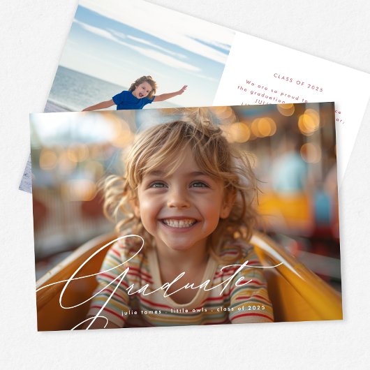 小さな院生の幼稚園写真卒業 案内状