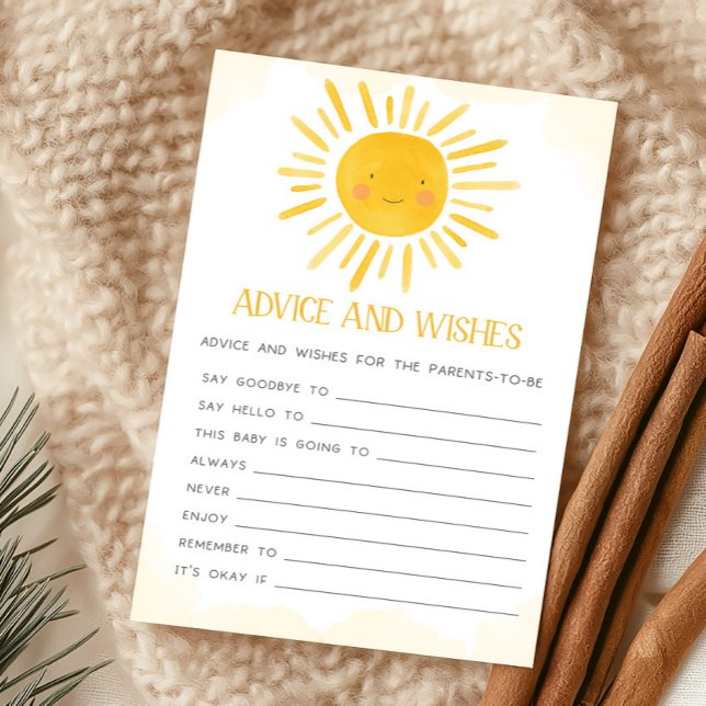 小さな陽射し アドバイスと願い事 ゲーム (Little Ray of Sunshine Baby Shower Advice and Wishes Game)
