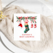 小さな陽気なクリスマスの赤ちゃんシャワー スタンダードカクテルナプキン