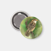 小さな雀の魔法 – 緑 マグネット (正面/裏面)