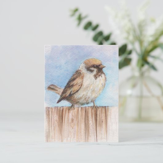 小さな雀 ポストカード (スタンド正面)