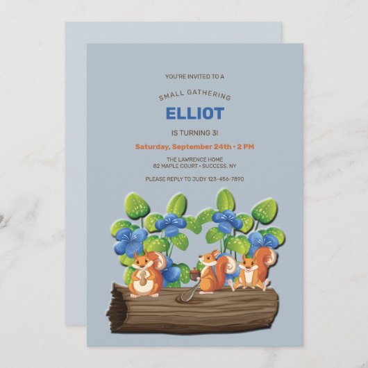 小さな集まり 招待状 (正面/裏面)