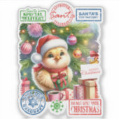 小さな雛がクリスマスの準備ができている シール (正面)