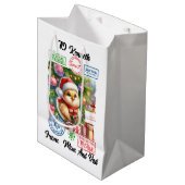 小さな雛がクリスマスの準備ができている ミディアムペーパーバッグ (正面アングル)