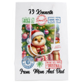 小さな雛がクリスマスの準備ができている ミディアムペーパーバッグ (裏面)