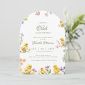 小さな雛が農場の赤ちゃんシャワーの途中にある 招待状 (スタンド正面)