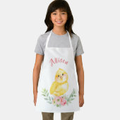小さな雛と花の子供たちパーソナライズされた エプロン (インサイチュ)