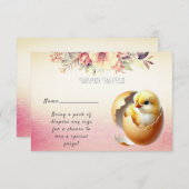 小さな雛ハッチベビーシャワー エンクロージャーカード (正面/裏面)
