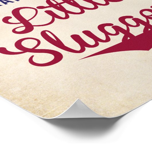 小さな離れスラグのための野球のサイン ポスター (角)