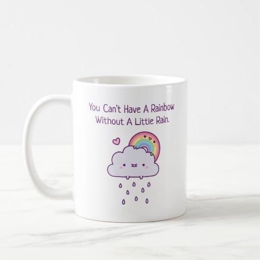 小さな雨が降らなければ虹は出ない コーヒーマグカップ (左)