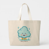 小さな雨の雲のイメージとトートバッグ ラージトートバッグ (裏面)