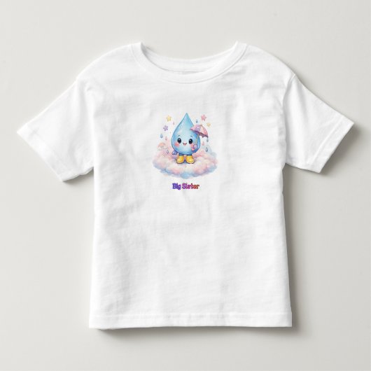 小さな雨滴のベビーシャワー招待状 トドラーTシャツ (正面)