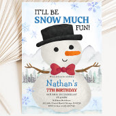 小さな雪だるまの誕生日 招待状
