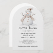 小さな雪だるまベビーシャワークリスマス招待状 招待状 (正面/裏面)