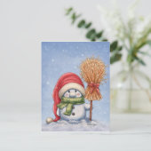 小さな雪だるま ポストカード (スタンド正面)