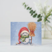 小さな雪だるま ポストカード (スタンド正面)