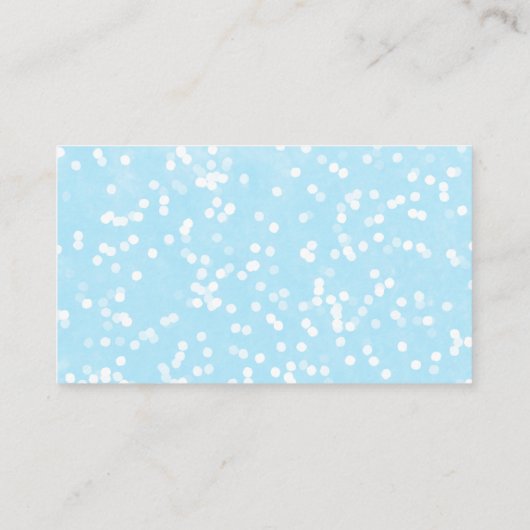 小さな雪のクリスマスベビーシャワー表示シャワー エンクロージャーカード (裏面)