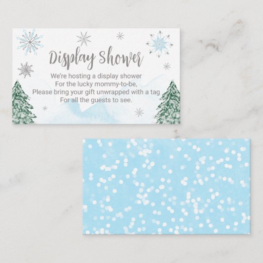 小さな雪のクリスマスベビーシャワー表示シャワー エンクロージャーカード (正面/裏面)