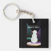 小さな雪の準備ができてディスコボール雪だるま キーホルダー (正面)