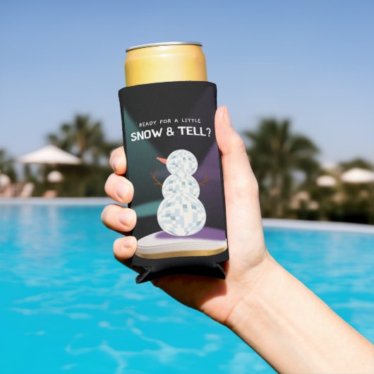 小さな雪の準備ができてディスコボール雪だるま スリム缶クーラー (インサイチュ プール)