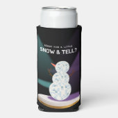 小さな雪の準備ができてディスコボール雪だるま スリム缶クーラー (Seltzer正面)