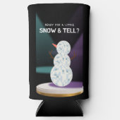 小さな雪の準備ができてディスコボール雪だるま スリム缶クーラー (正面)