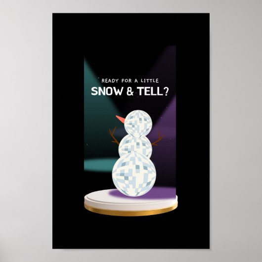小さな雪の準備ができてディスコボール雪だるま ポスター (正面)