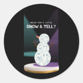 小さな雪の準備ができてディスコボール雪だるま ラウンドシール (正面)