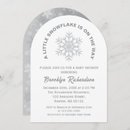 小さな雪の男女兼用結晶の冬の赤ちゃんシャワー 招待状
