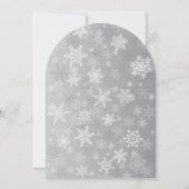 小さな雪の男女兼用結晶の冬の赤ちゃんシャワー 招待状 (裏面)