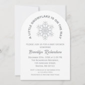 小さな雪の男女兼用結晶の冬の赤ちゃんシャワー 招待状 (正面)