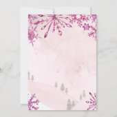 小さな雪の結晶が冬の到来を知らせるベイビーシャワー 招待状 (裏面)