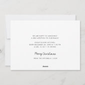 小さな雪の結晶のクリスマスの誕生発表 シーズンカード (裏面)