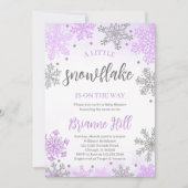 小さな雪の結晶のベビーシャワー招待状 招待状 (正面)
