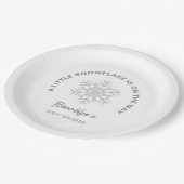 小さな雪の結晶の冬のベイビーシャワー　男女どちらでも ペーパープレート (アングル)