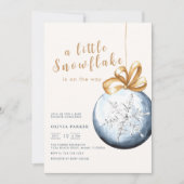 小さな雪の結晶の冬のベビーシャワー招待状 招待状 (正面)