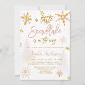 小さな雪の結晶の冬のベビーシャワー招待状 招待状 (正面)