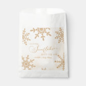 小さな雪の結晶の冬のワンダーランド赤ちゃんシャワー フェイバーバッグ (正面)