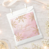 小さな雪の結晶の冬のワンダーランド赤ちゃんシャワー フェイバーバッグ (クリップ留めされた状態)