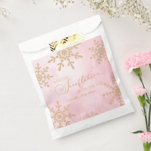 小さな雪の結晶の冬のワンダーランド赤ちゃんシャワー フェイバーバッグ (封をした状態)